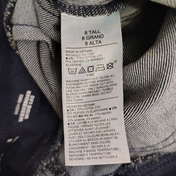 OLD NAVY High Rise Weekender Wide Leg Women's 8 Tall Stretch Crop Jeans - Picture 3 of 4